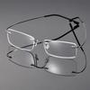Super-elastic Titanium Metal Men's Ultra-lightweight Rimless Eyeglasses Frame Foldable Temples for Nearsighted Glasses Frames