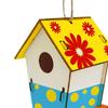 3D Painting Puzzle Bird House DIY Wooden Assembly Model Building S with 12 Color Pigments & Brush