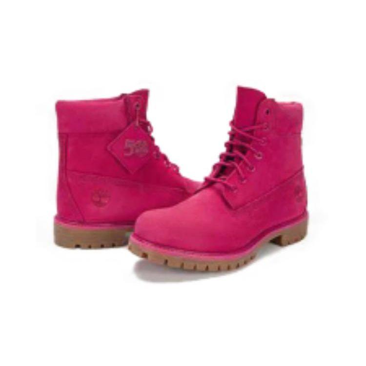 Timberland Premium Leather 50th Anniversary Special Collection Comfortable Durable Ankle Boots Men boots Pink A5VHDW