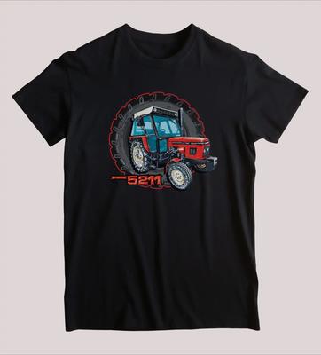 Czeski Zetor 5211 Traktor Koszulka Letnia Bawełniana Krótki Rękaw Okrągły Dekolt Męska Koszulka Nowa S3XL