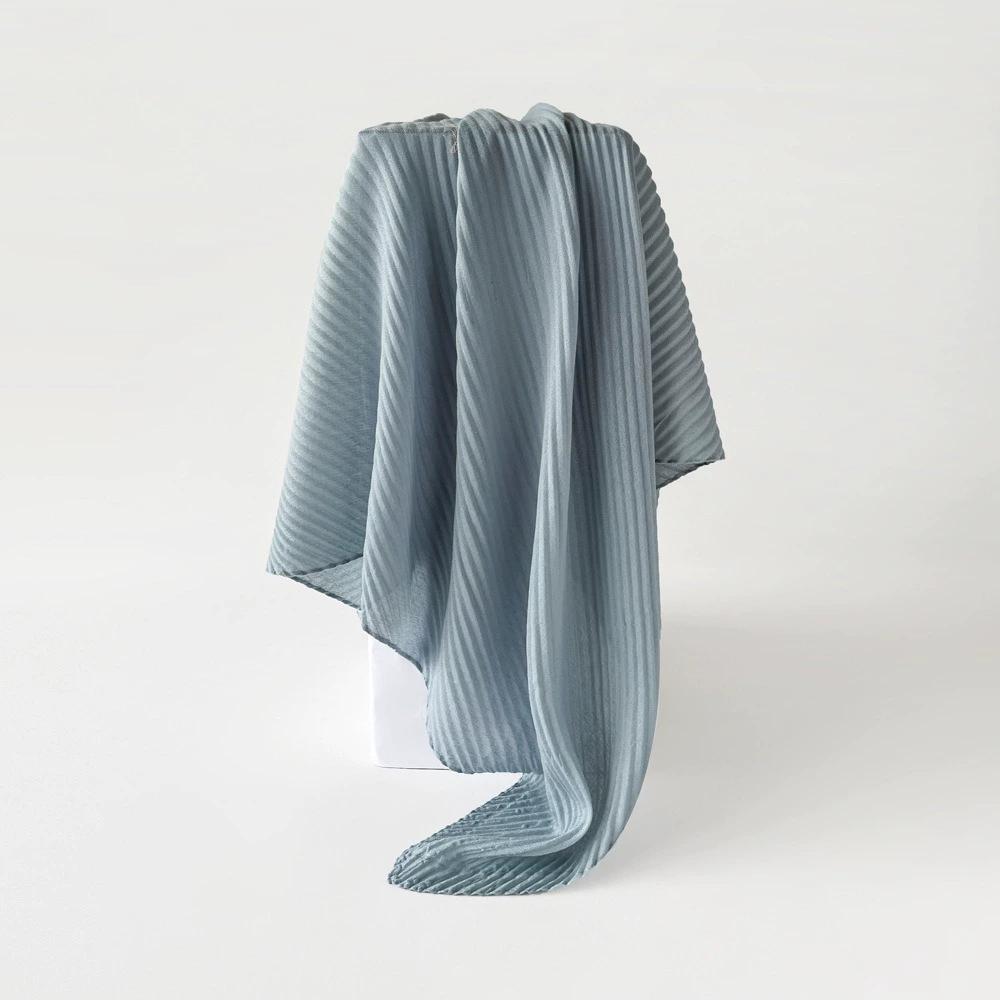 90*90cm Pleated Cotton Linen Square Scarf For Women Muslim Hijab Scarves Shawls Solid Headscarf Wraps Islamic Turban Headband