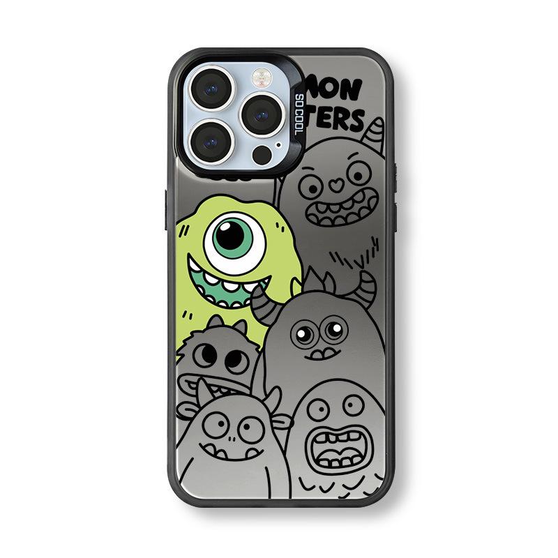 Cartoon Monster iPhone Case for iPhone 12 Pro Max To 17 - Silver, Multiple Colors Available