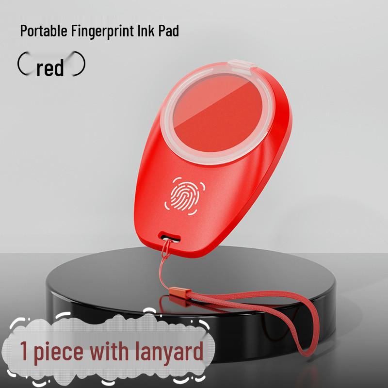 Schnelltrocknendes rotes Handabdruck-Stempelkissen - Tragbar und klein