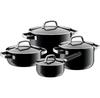 Fusiontec Mineral Saucepan Set, Black, 4 Pieces (05.1485.5290)