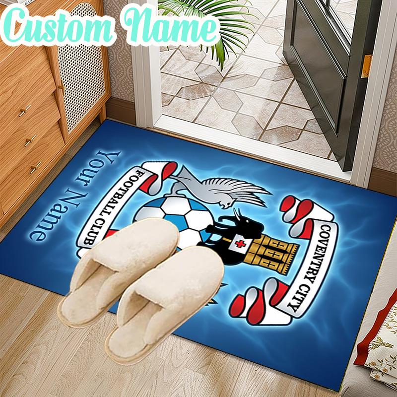 Custom Name Coventry City Crest Design Rug Office Rug Chair Mat Non Slip Carpet Rugs for Bedrooms Dining Room Living Room Home Decor gifts