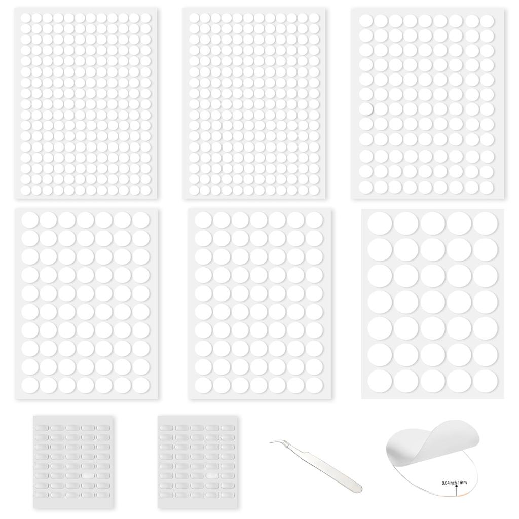 520PCS Double Sided Tape Removable Strong Adhesive Dots Heavy Duty Sticky Pads Putty No Traces Clear Sticky Tack for Picture, Poster, Art Craft,