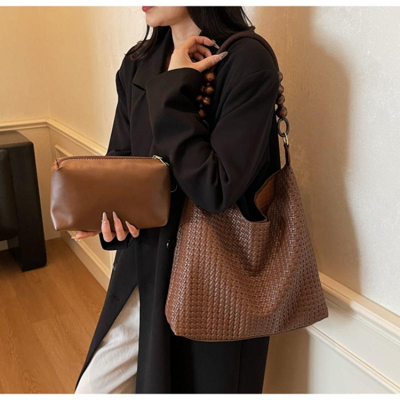Handgewebte Tote Unterarmtasche neue lässige großvolumige Temperament Mode Schultertasche