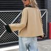 Female Cropped Trench Coat Single Breasted Jacket Fall Windbreaker Fashion Outerwear
