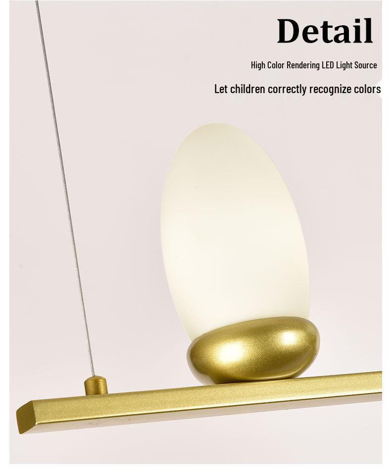 Nordic Minimalist Glass Chandelier with Milk White Shade for Dining Table