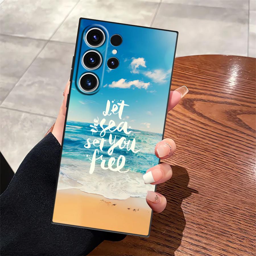 Funda Phone Cover Case for Samsung Galaxy S23 S24 Plus S10 S9 S20 S21 FE Note 20 Ultra 8 9 10 S25 Ultra Ocean Scenery Pattern