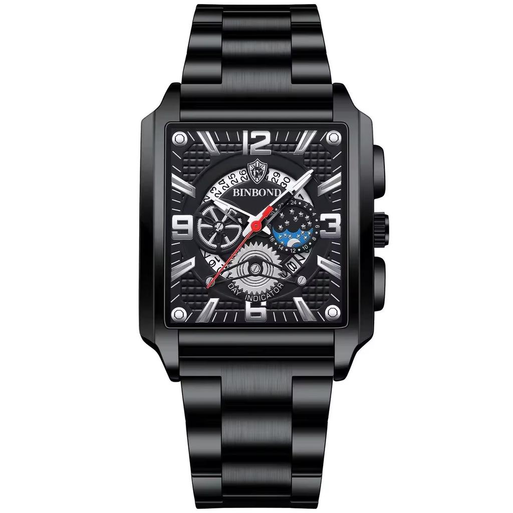 BINBOND 5663 B5663 Top Luxury Men Watches Business Top Brand Man Wristwatch Waterproof Luminous Date Week Quartz Men's Watch