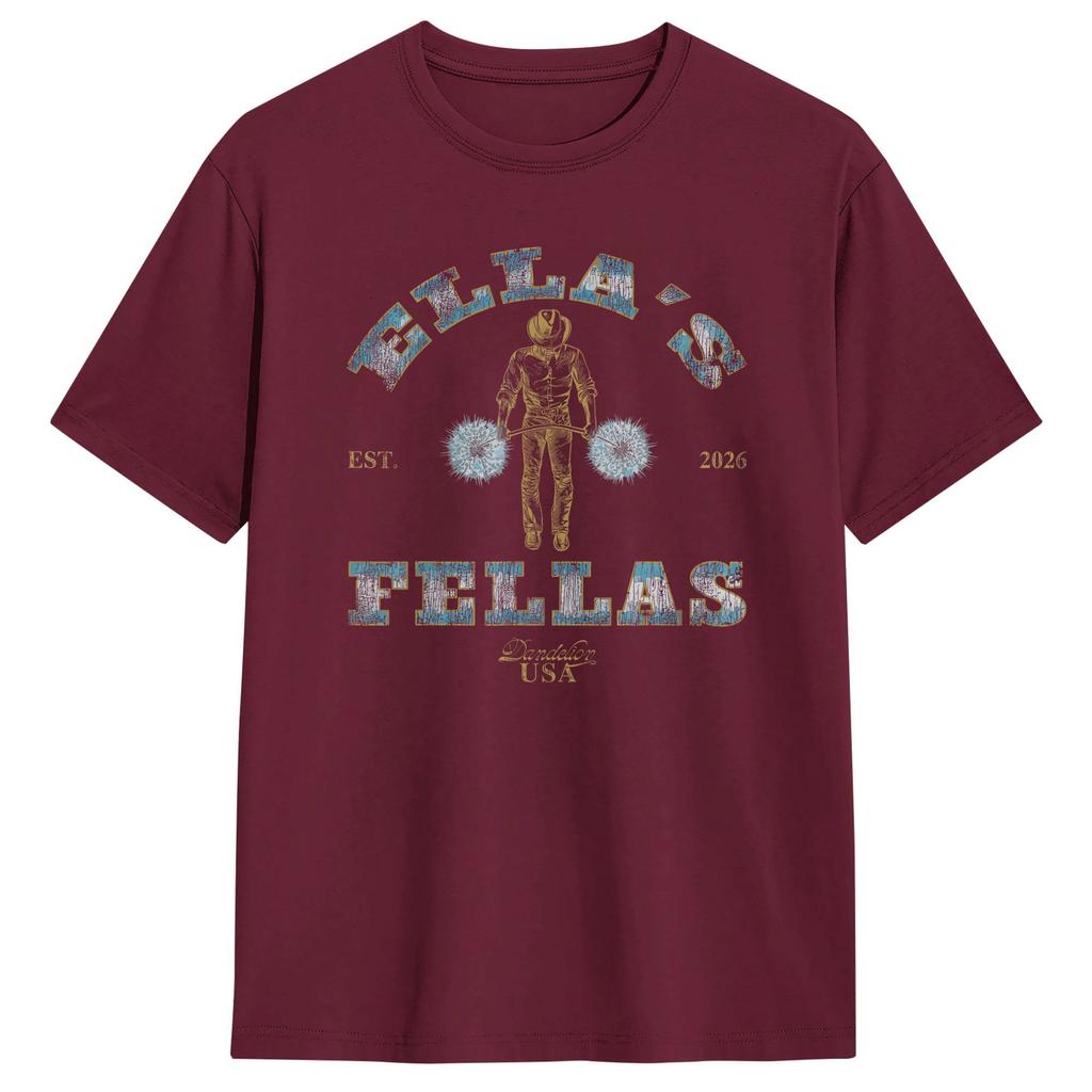 Ella Fellas Club Cotton T Shirts Trendy Cool Tee Shirt for Adult Summer Casual Short Sleeve Clothes