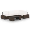 VidaXL Garden Furniture Set 5 Pcs with Cushions, Brown Wicker