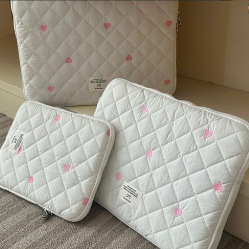 11/13/15 Inch Universal Korean Fashion Tablet PC Case Jacquard Heart Laptop Comupter Storage Bag Portable Large Capacity Bag