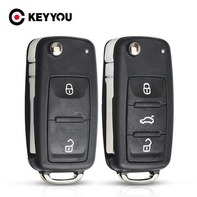 Keyyou 2/3 Buttons Car Flip Folding Remote Key Shell For Vw Volkswagen Golf Sagitar Polo Mk6 Eos Jetta Beetle Up Tiguan Fob