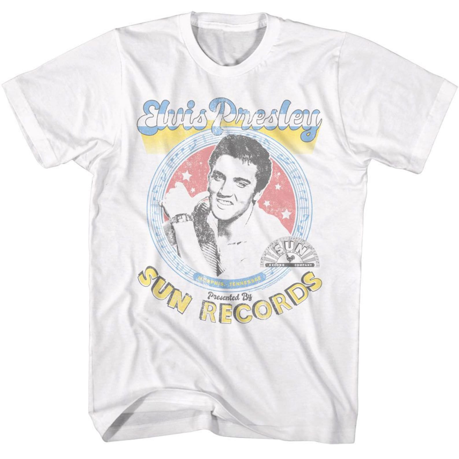 Elvis Presley Sun Records Presented By Sun White T-Shirt S
