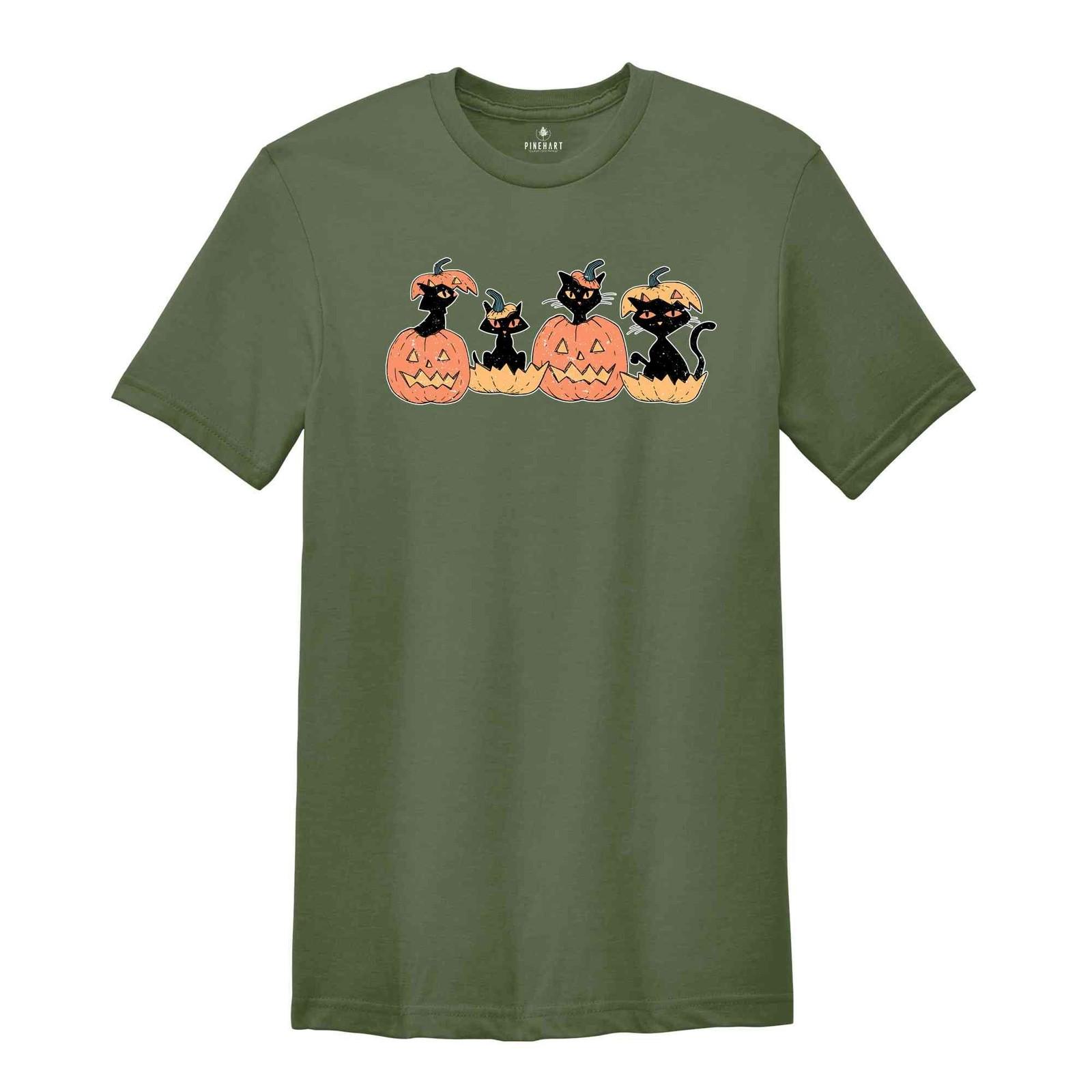 Halloween Cats Shirt, Black Cat Shirt, Cat Shirt, Ghost Shirt, Halloween Shirt, S разноцветный