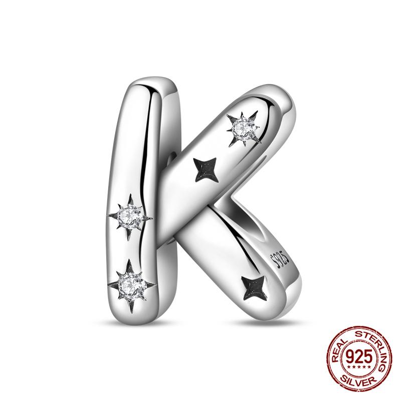 Original Charms Copper Fashion 26 Letters A-Z Charms Beads Fits 3Mm Original Bracelet For Women Diy Jewelry Gifts New In