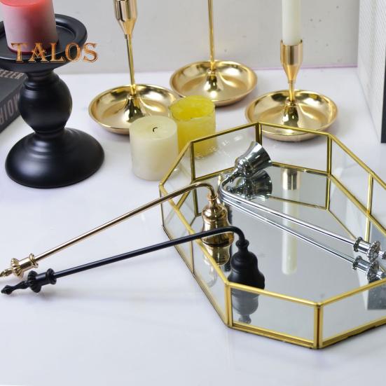 Extincteur de bougie élégant couvercle de mèche en forme de cloche bouchon de bougie en métal outil d'extinction antirouille avec options de longueur courte et longue pour