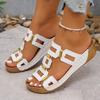 Fashion Large Size Roman Style Women's Sandals Open Toe Beach Slippers Summer Wedges Comfortable Outdoor Slip-On Shoes for Women