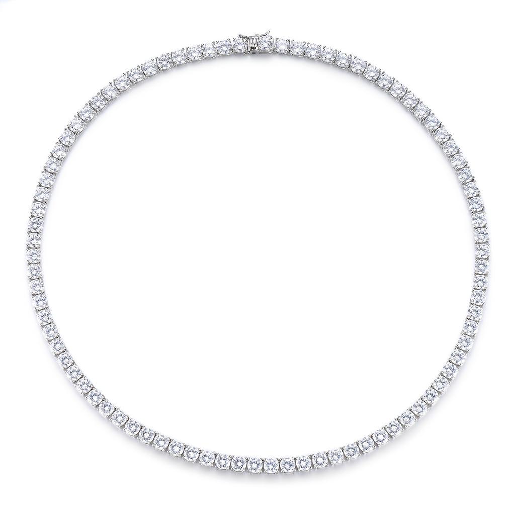 Men And Women Full Diamond Hip-Hop Necklace Jewelry, Fashion 2-6Mm4 Claw Copper Zircon Tennis Necklace