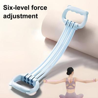 Adjustable Figure 8 Resistance Band Arm Shoulder Stretch Strength Training Fitness Elastic Strap 6-Tube Men Women Anti-slip Tension Rope