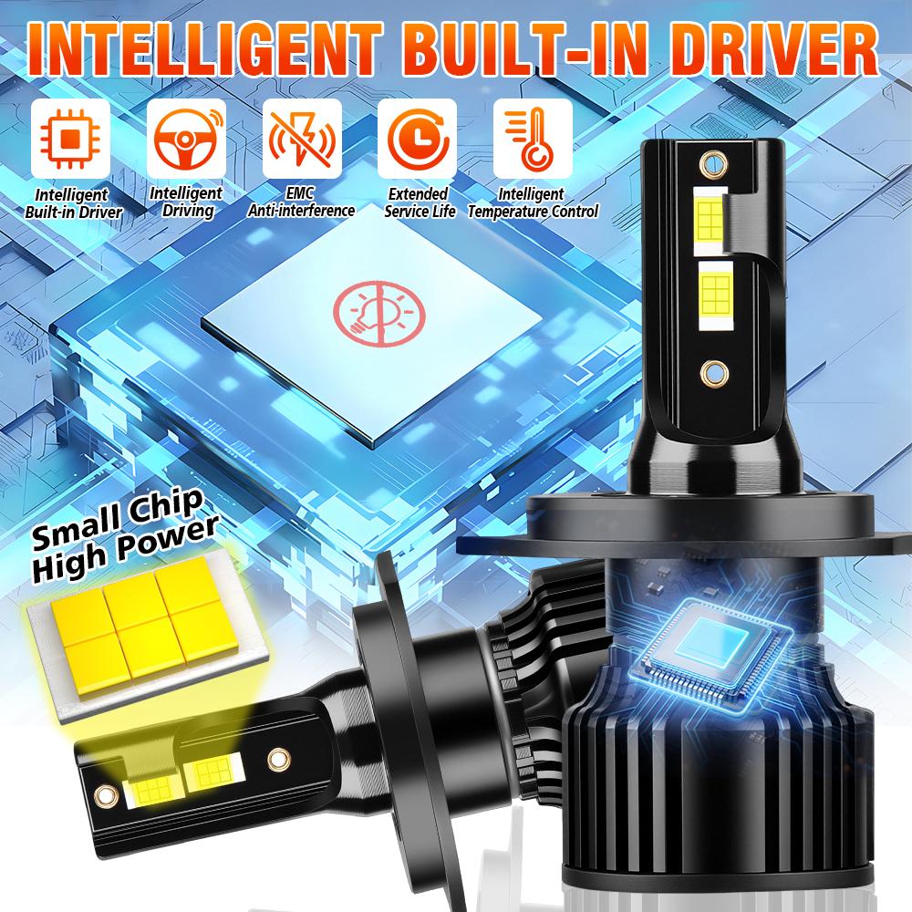 H4 High Low Beam TOP Best LED Auto Bulbs Canbus Led Headlight CSP 3570 Chips 6000K Car Headlight High Lumen 30000LM 12V Bulbs
