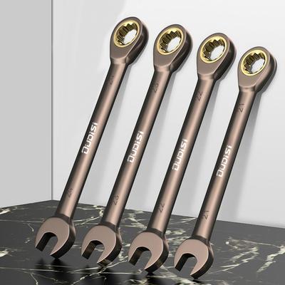 1Pcs Golden Ratchet Wrenches Universal Key Wrench Flexible Torque Spanners for Car Repair Tools Metric Hand Tool Multi Anti Slip