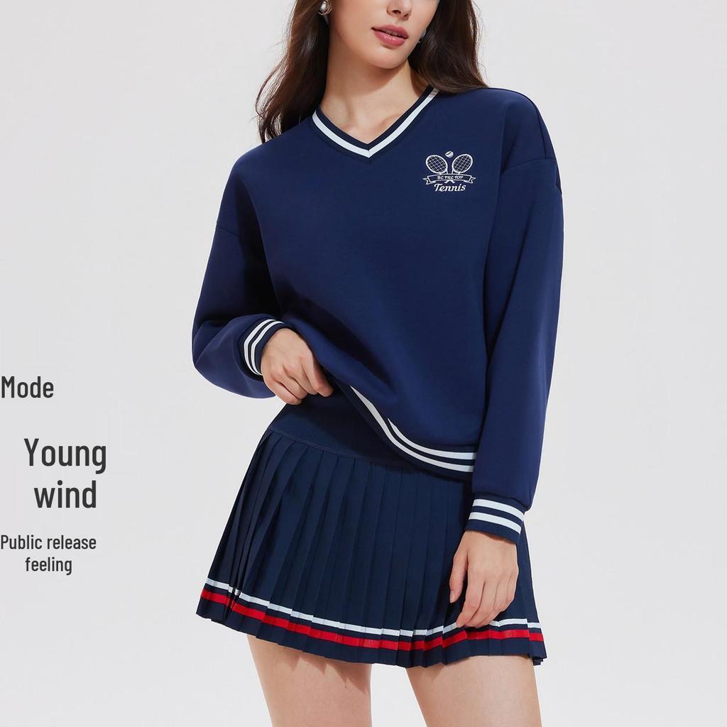 Women's Long Sleeve College Style Hoodie - Winter Running Loose Fit Top