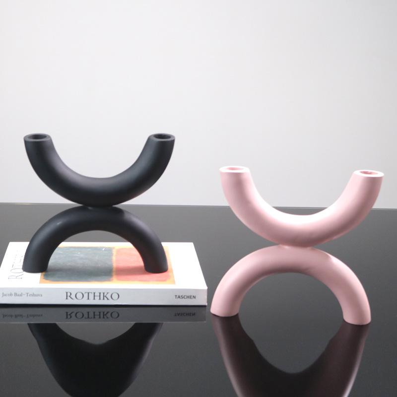 Modern and Simple Nordic Minimalist Semicircle Geometric Splicing Ornaments Flower Inserts Model House Sales Office Soft Decorations