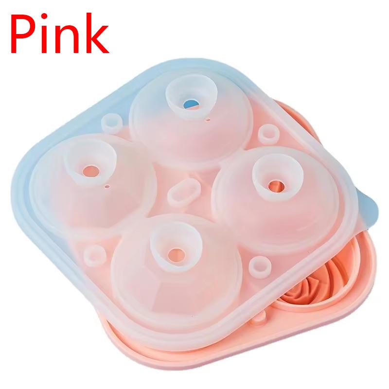 

3D Large Ice Cube Tray, 2.5-inch Rose Ice Mold, 4 Giant Cute Flower Shaped Ice Silicone Molds Suitable for Cocktail Juice As Shown