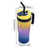 1200ml Gradient Water Tumbler Cup with Handle & Straw Gift for Boys Girls (Blue)