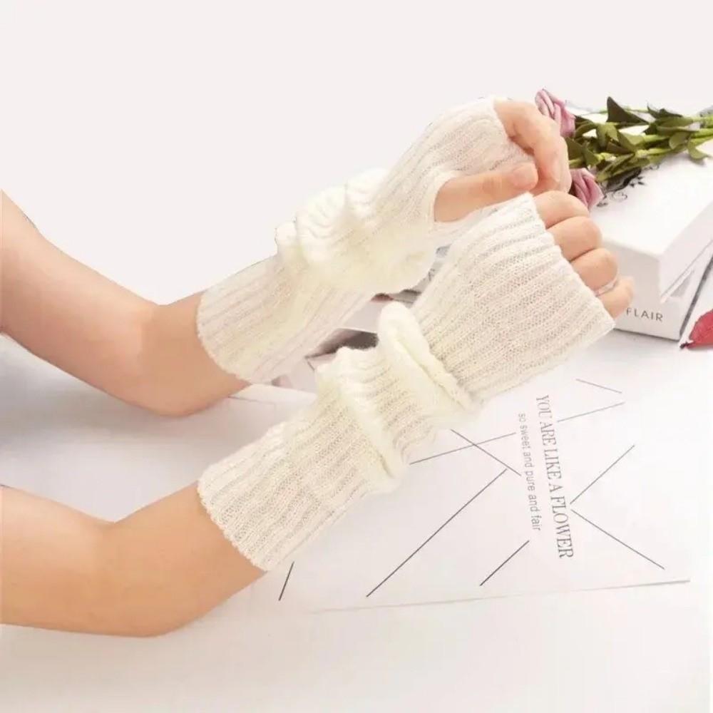 Knitted Arm Warmer Gloves Cold Proof Fingerless Gloves New Warm Arm Sleeve  Autumn Winter