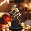 Halloween decoration props, skeleton people riding spinning bikes with lights and music, Halloween party, interior decoration