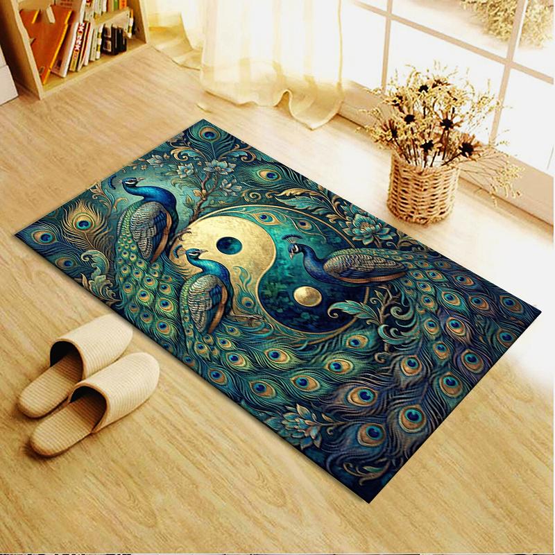 2025 New Peacock Carpet Rug for Living Room Bedroom Home Sofa Decoration,Kids play Non-slip Floor Mat119