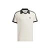 Originals Gaufre Court Mode Doux Confortable Rayé Polyvalent Polo Unisexe Hauts Blanc JV9265