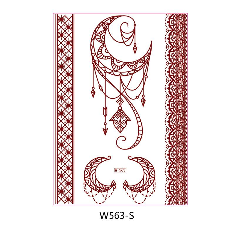 Beauty Sticker Vermilion Lace Tattoo Sticker Waterproof Tattoo Sticker