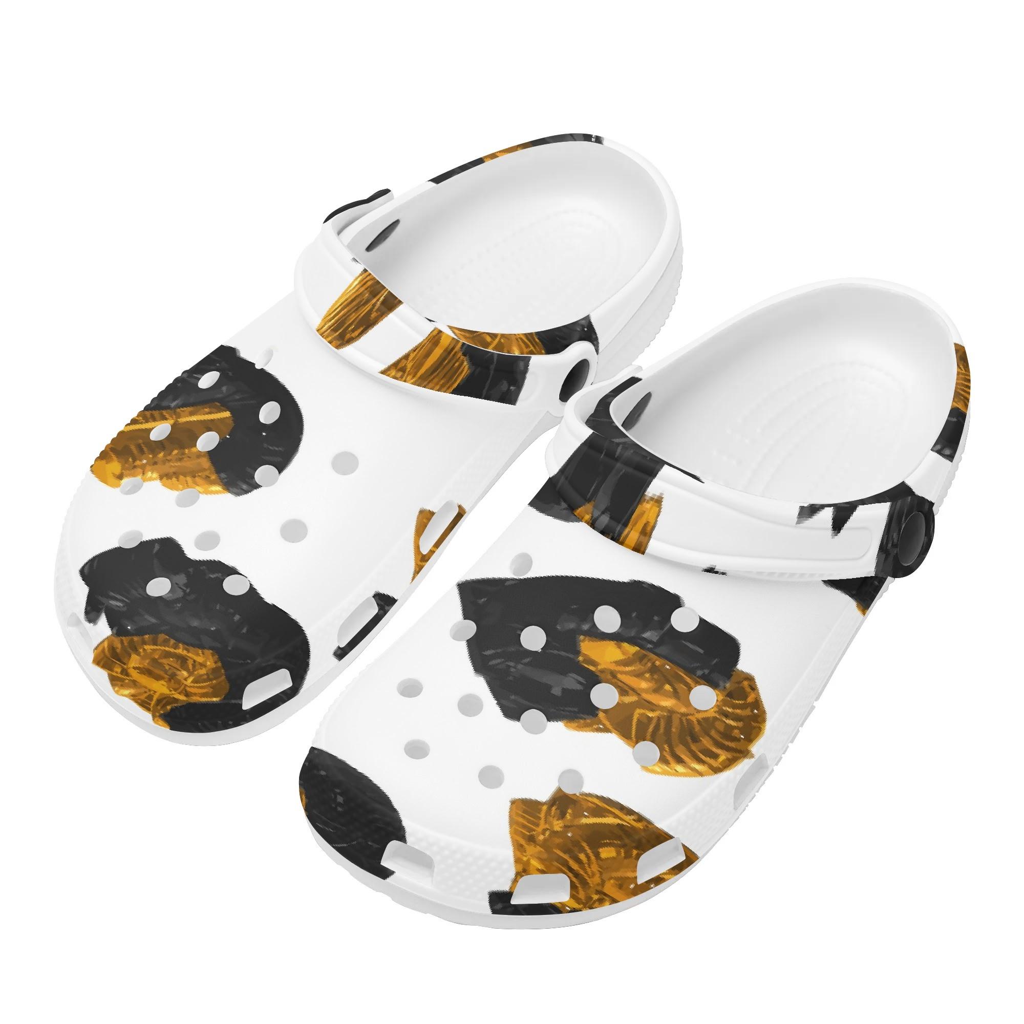 Colorful Printed EVA Clogs Men Women Ventilated Breathable Easy Slip On Casual Shoes Soft Summer Sandals Easy Daily Wear 36 белый