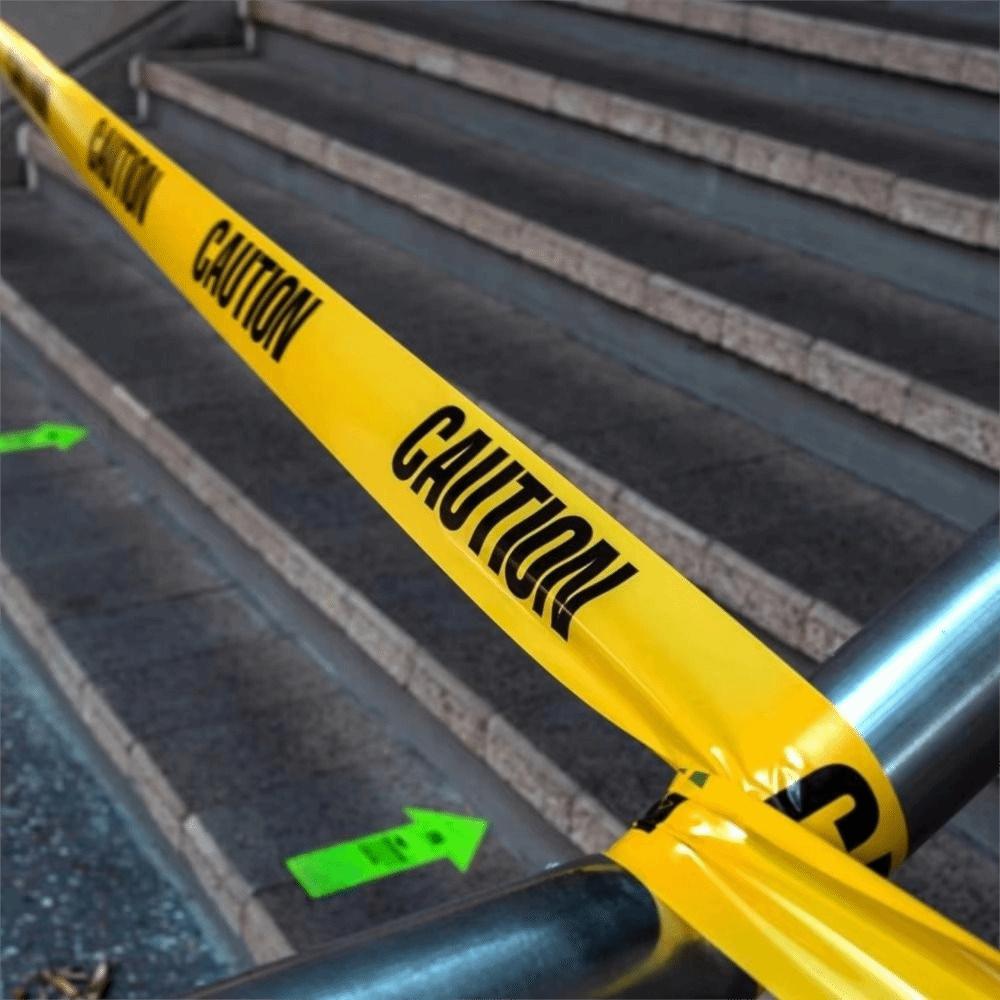 Premium Yellow Hazard Tape Bright Yellow Barricade Line Caution Isolation Line Horror Party