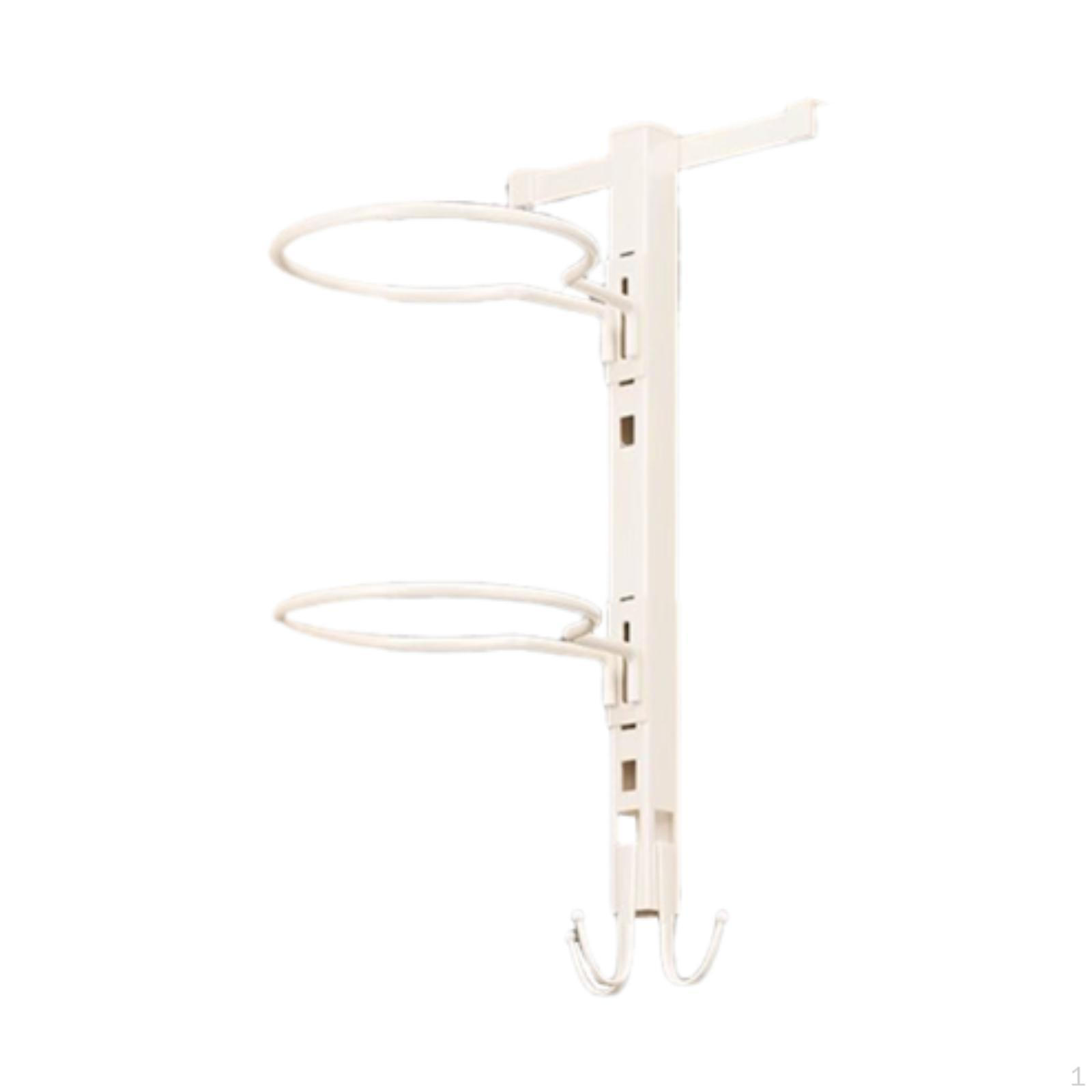 

Стойка для хранения баскетбольных мячей Адгезионный держатель для футбольных мячей Полка-органайзер для гаража в помещении для инструментальной комнаты White 42x18cm