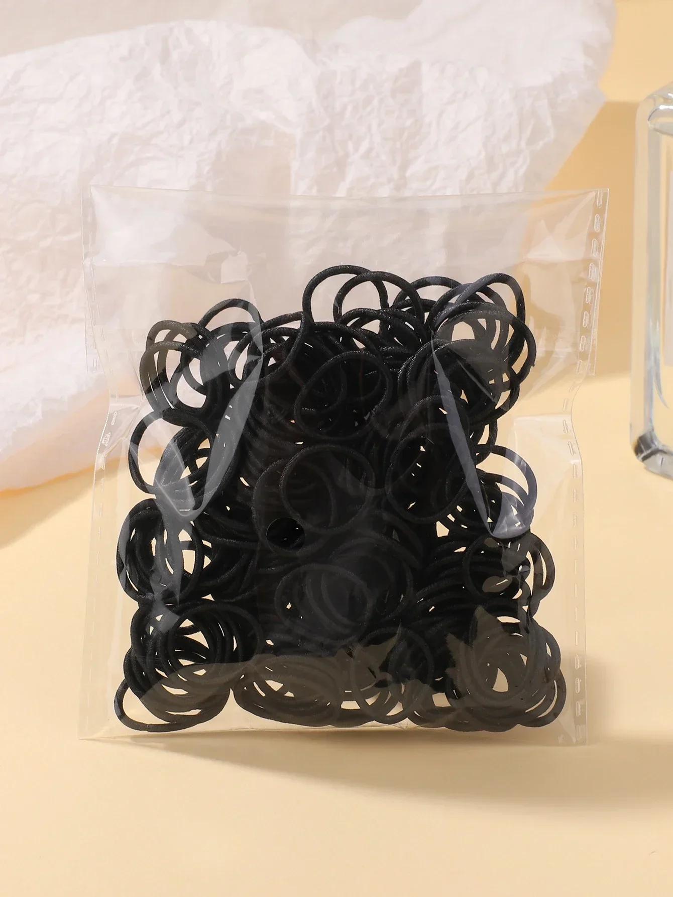 

100 шт./лот 2 см резинки для волос резинка цветная нейлоновая резинка веревка кукольные аксессуары для волос для маленьких девочек черные эластичные резинки для волос подарок