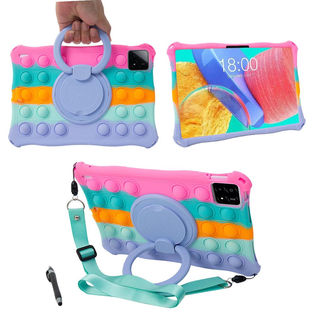 Bubble Toys Weiche Silikonhülle für Xiaomi Pad 6S Pro 12,4 Zoll Drehbarer Griff Ständer Kindersichere Tablet-Hülle