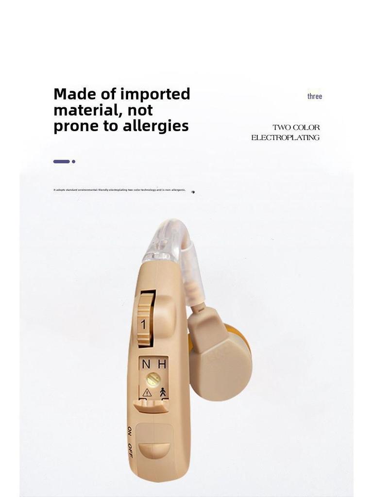 Wireless Hearing Aid with Ear-Hook for Seniors - Single Ear Sound Amplifier