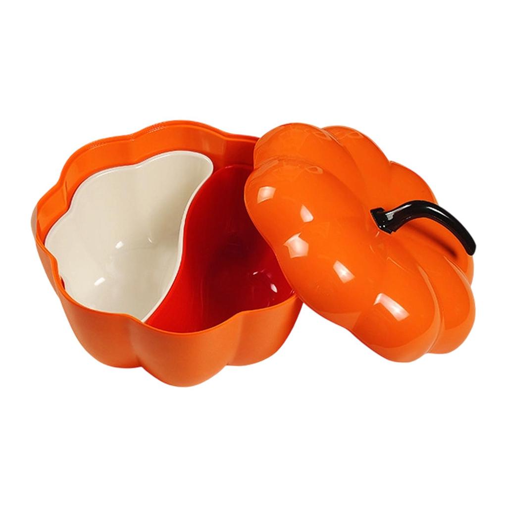 Halloween Pumpkin Snack Tray Desktop Food Display with Lid Candy and Nut Dishes for Cookies Sweets Nuts Dessert Chocolates