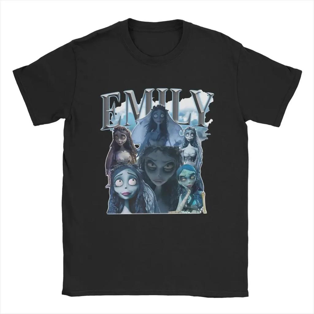 Emily The Corpse Bride Retro 90s T-Shirt for Unisex Creative Cotton Tee Shirt O Neck Short Sleeve T Shirts Printing Clothing