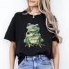 Two Frogs In Love T-Shirt Gift Multiplication Season Frogs Unisex Tee Black Navy
