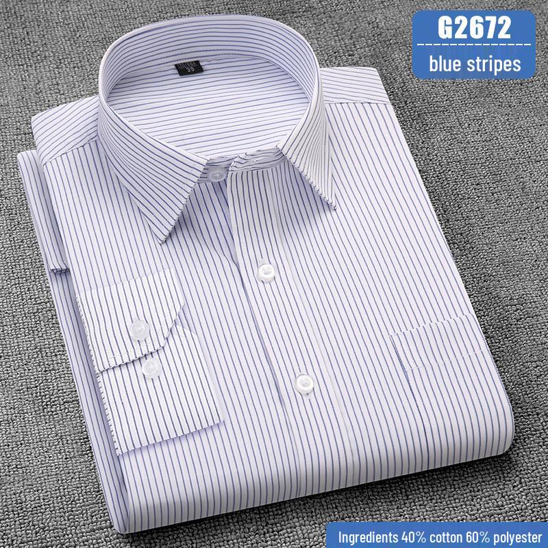 Pánská košile s dlouhým rukávem nežehlivá - Přizpůsobitelné logo, Ležérní jednobarevná pro práci a podnikání