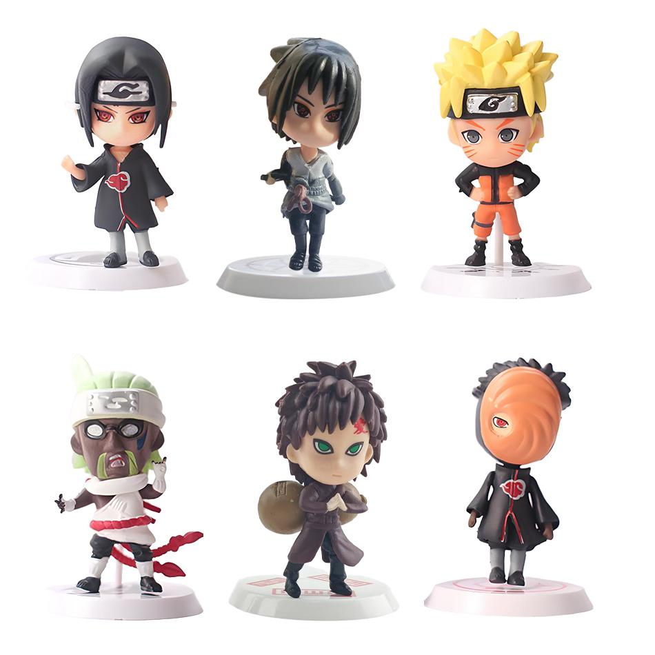 Naruto Anime Figure Naruto Kakashi Action Figure Q Version Kawaii Sasuke Itachi Figurine Car Decoration Collection Model Toy