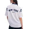 MLB New York Yankees Striped Logo Casual Short Sleeve Polo Shirt Unisex tops Ivory 3APQV0143-50IVS