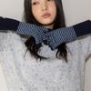 ANDNEEDS Stripe Cashmere Gloves (navy)